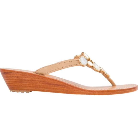 Mystique Wedge Mother of Pearl Sandal. Size 7. - Picture 2 of 9